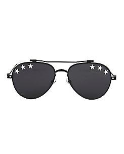 Givenchy White Star Black Aviator Sunglasses