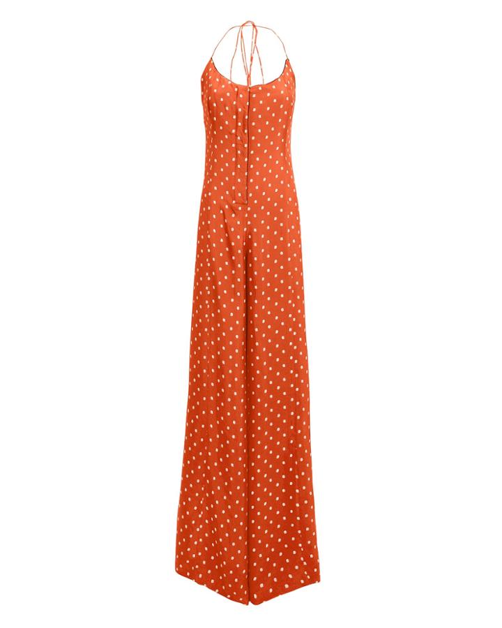 Alexis Holland Polka Dot Jumpsuit Burnt Orange S