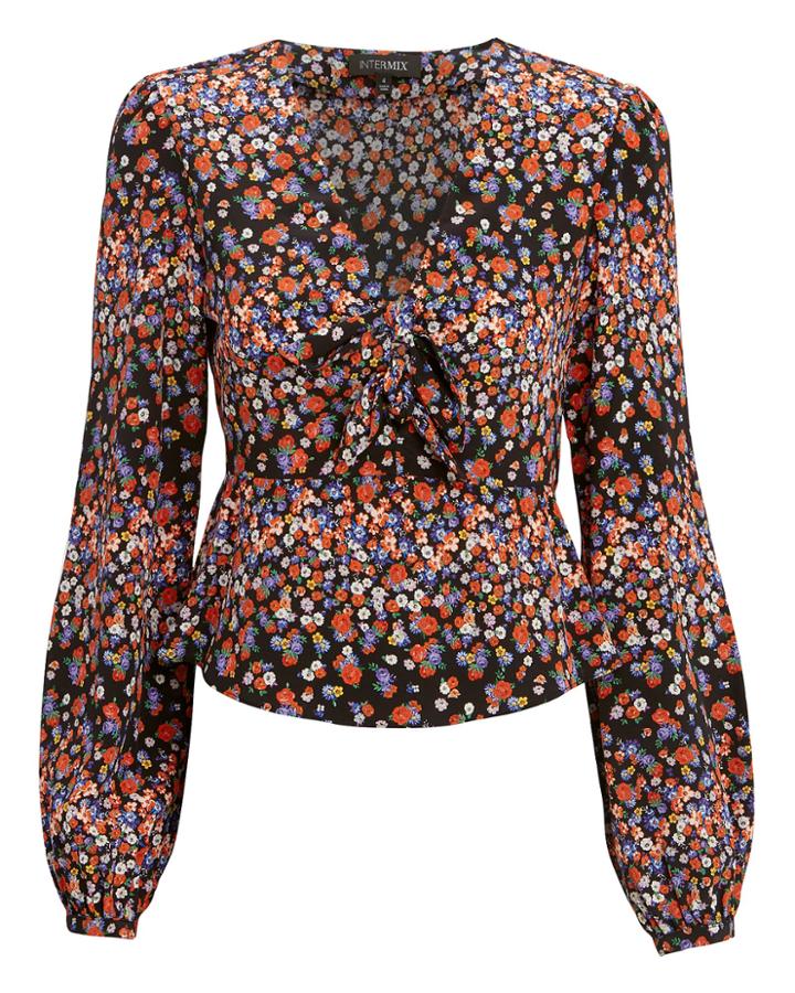 Exclusive For Intermix Intermix Lola Printed Top Black/multi Zero