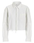 Grlfrnd Christy Cropped Denim Shirt White M