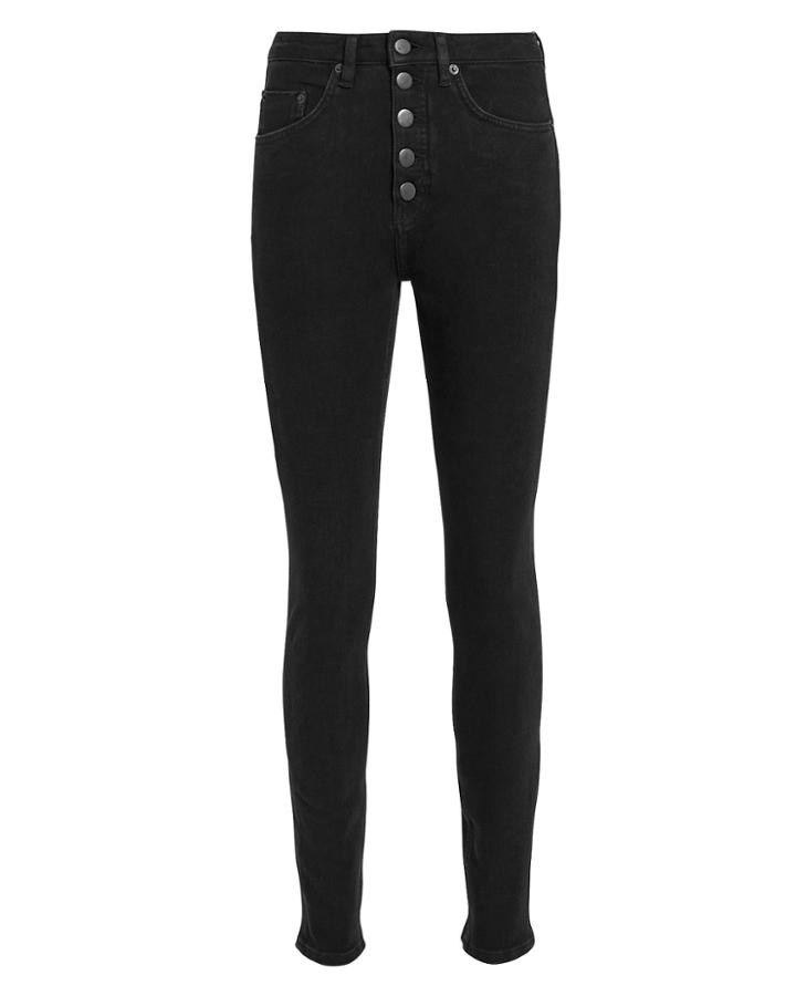 Victoria Victoria Beckham Victoria, Victoria Beckham Power High Waist Button Fly Jeans Black Denim 26