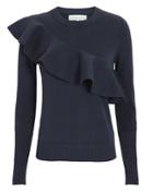 Apiece Apart Sterre Ruffle Sweater Navy P