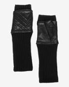 Carolina Amato Quilted Leather/knit Fingerless Gloves