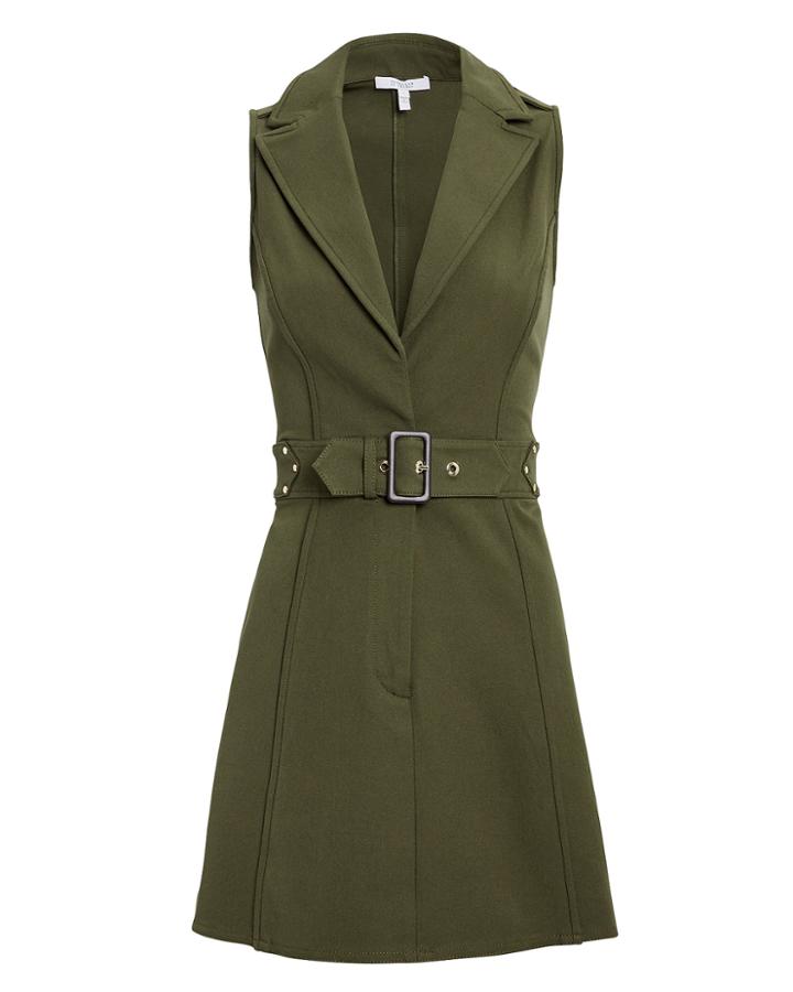 Derek Lam 10 Crosby Army Belted Trench Dress Army Green 6