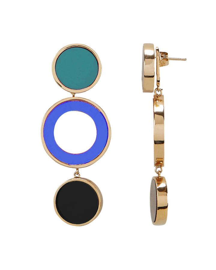 Colette Malouf Reflection Blue Earrings Gold 1size