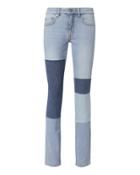Intermix Victoria, Victoria Beckham Patchwork Skinny Jeans Blue 25