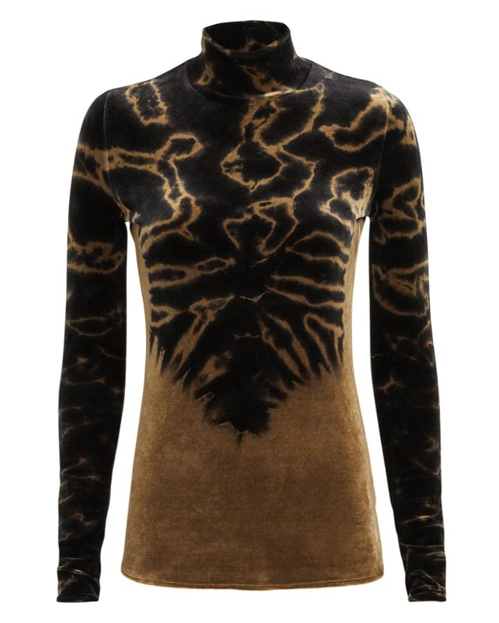 Proenza Schouler Tie-dye Velvet Turtleneck Brown/black S