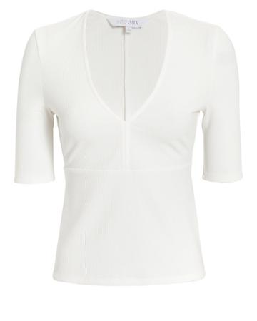 Exclusive For Intermix Intermix Elyse Deep V Knit Top White P