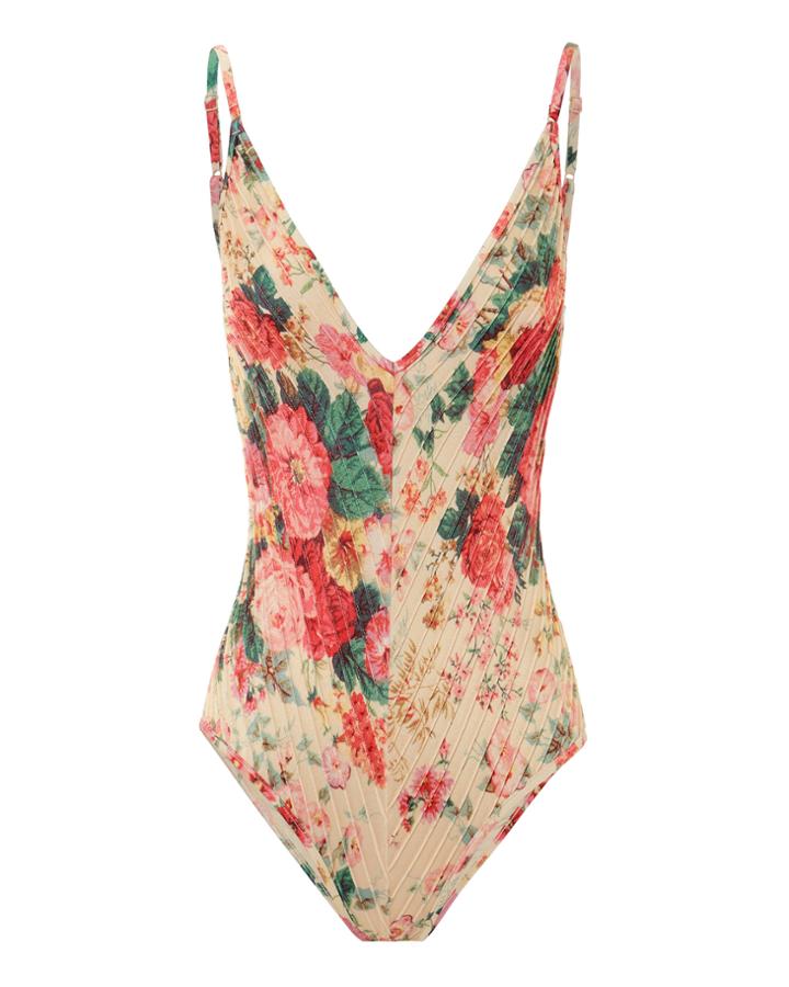 Zimmermann Laelia Floral One Piece Swimsuit Multi Zero