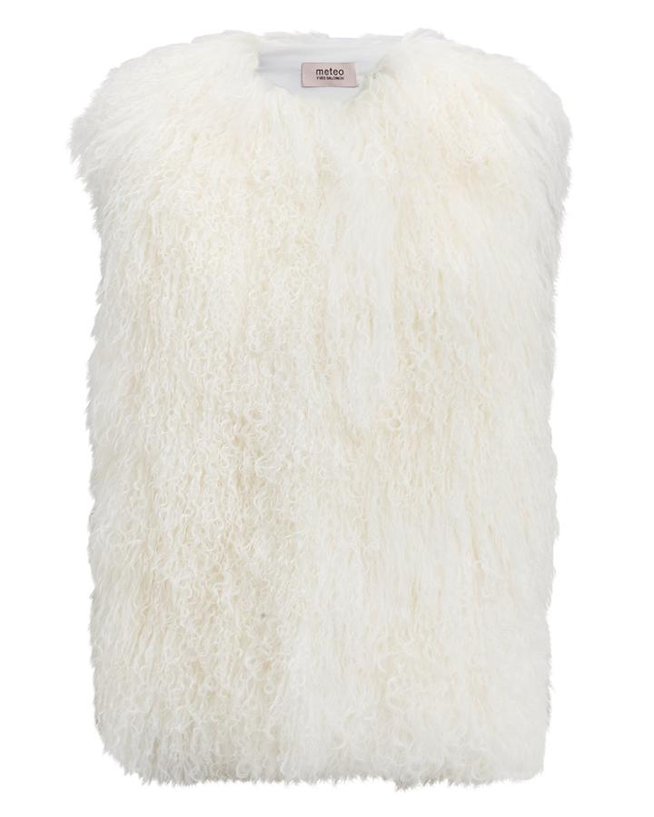 Yves Salomon Mongolian Vest Ivory 34