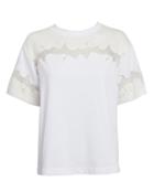 Phillip Lim White Jersey Lace T-shirt White/ivory/lace L