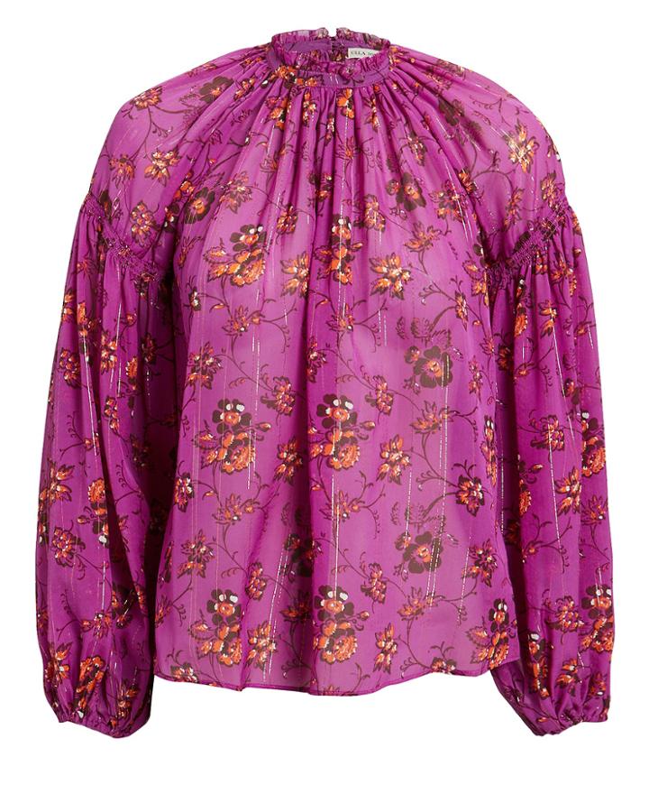 Ulla Johnson Arnoux Blouse Magenta/floral Zero