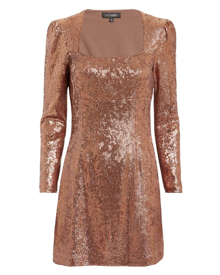 Exclusive For Intermix Intermix Hilary Sequin Dress Rose Gold 4