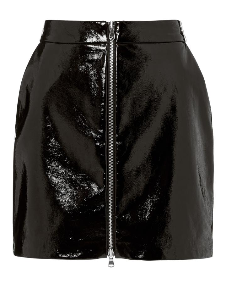L'agence Claudia Patent Leather Skirt Black 4