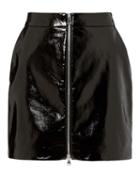 L'agence Claudia Patent Leather Skirt Black 4