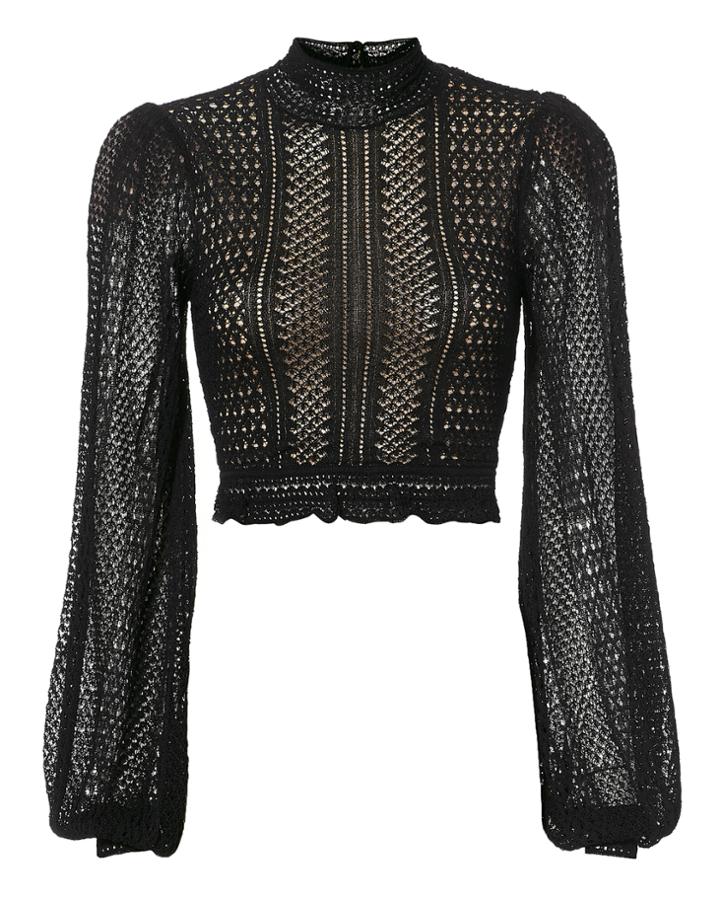 Torn Ronny Kobo Antoinette Black Crop Top Black P