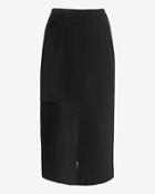 Alexa Chung For Ag Ortiz Suede Skirt: Black