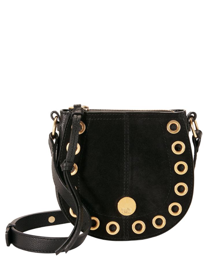See By Chloe See By Chlo Gold Grommet Black Crossbody Bag Black 1size