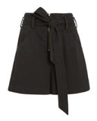 Exclusive For Intermix Intermix Gracie Paperbag Twill Cotton Shorts Black Zero