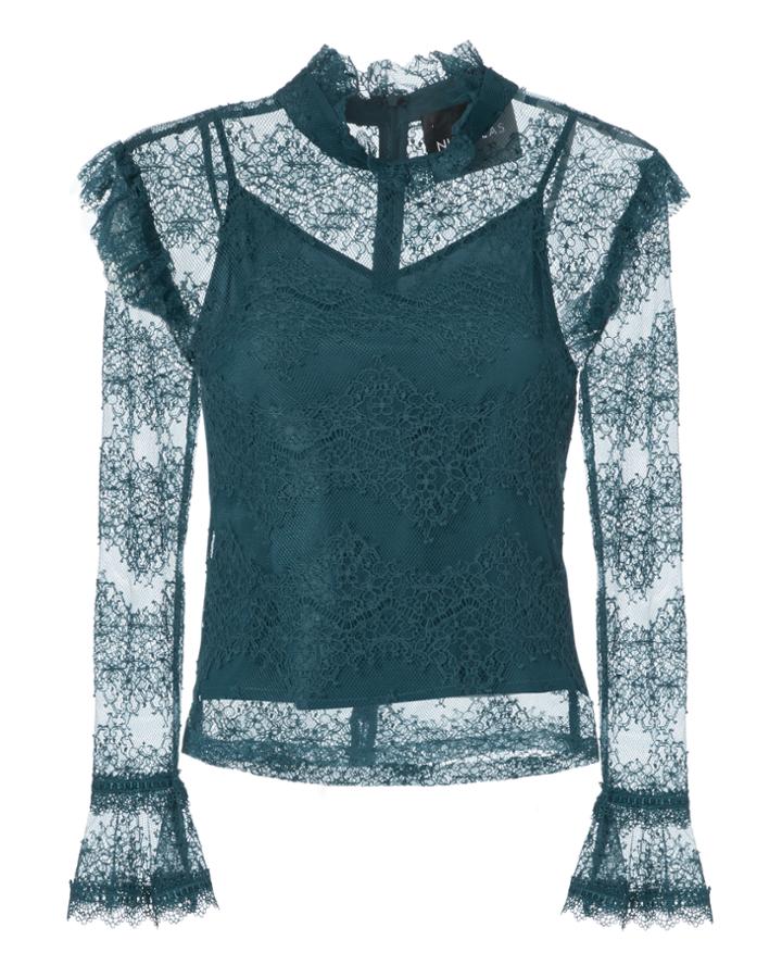 Nicholas Thalia Lace Ruffle Top