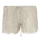 Miguelina Minnie Chantilly Lace Shorts Silver S