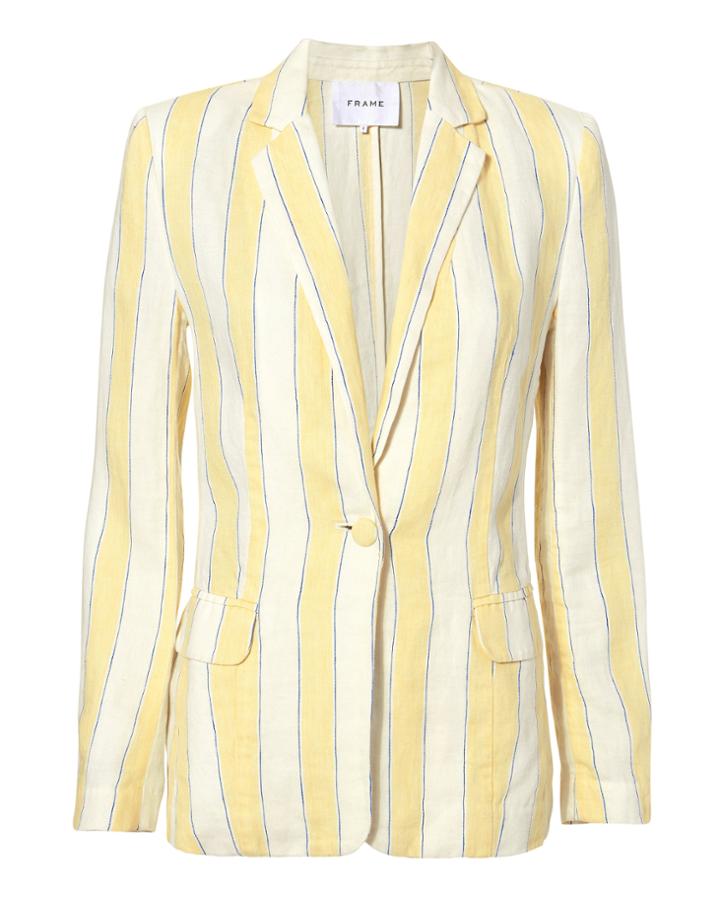 Frame Linen Striped Blazer Multi 4