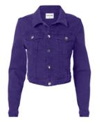 Cotton Citizen Purple Cropped Denim Jacket Purple P