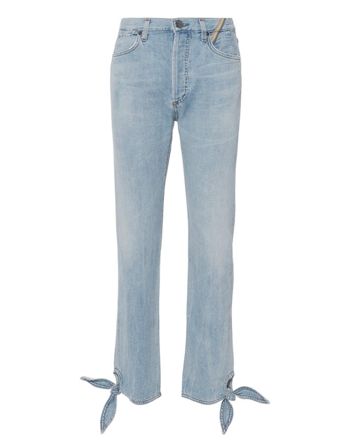 Jean Atelier Hunter Ankle Tie Cropped Jeans Denim 24