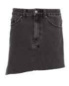 Ksubi Sloane Asymmetrical Denim Mini Skirt Cement Grey 30