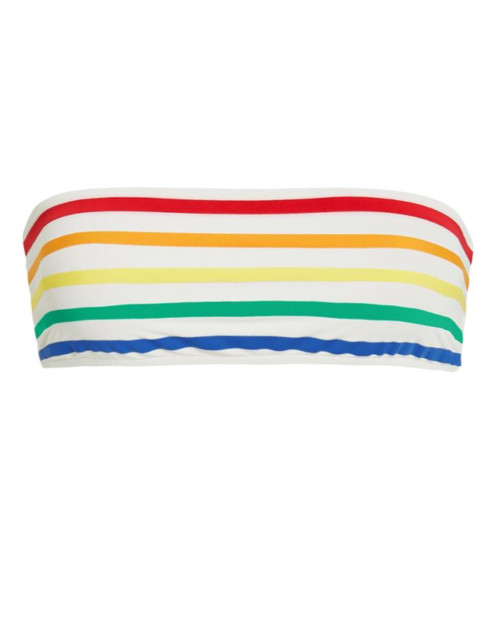 Tm Rio De Janeiro Paqueta Rainbow Stripe Bandeau Top White/rainbow Stripe 1
