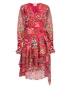 Alexis Sidony Red Floral Wrap Dress Red Floral L