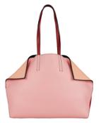 Alexander Mcqueen Butterfly Tote Pink Leather/red Suede 1size