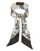 Manipuri Butterfly And Floral Print Twilly Scarf