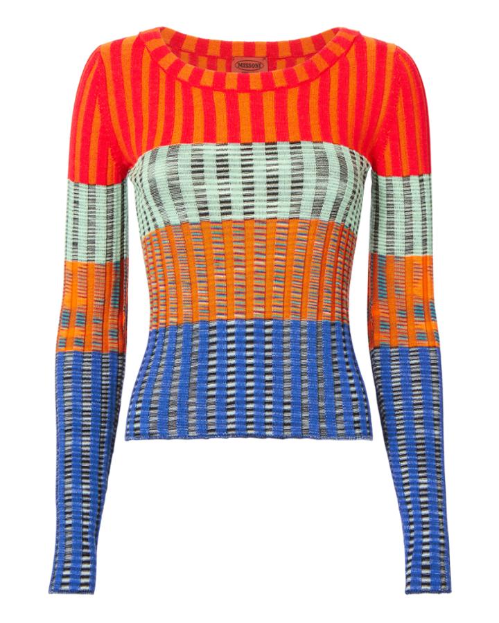Missoni Multicolor Crew Neck Knit Top