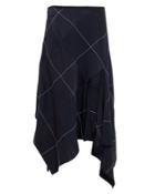 Monse Argyle Asymmetrical Skirt Navy 2