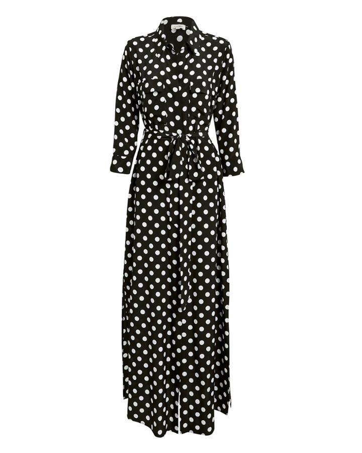 L'agence Cameron Polka Dot Shirtdress Black/ivory L