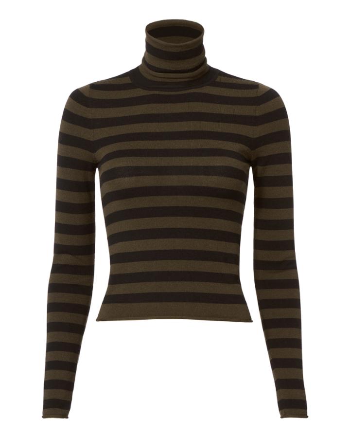 A.l.c. Lincoln Stripe Turtleneck Crop Top