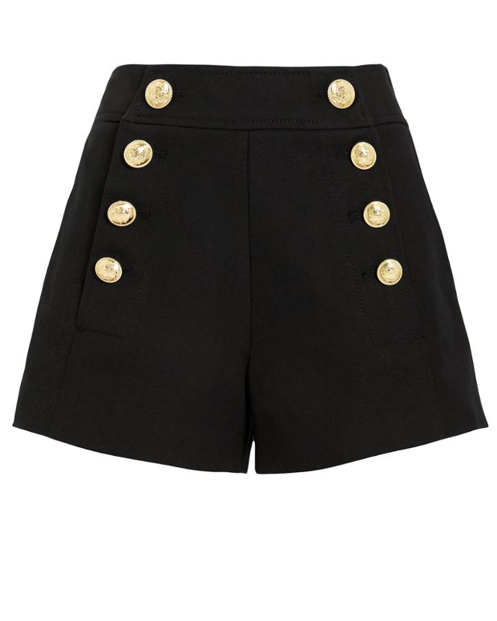 Derek Lam 10 Crosby Tailored Black Sailor Shorts Black Zero