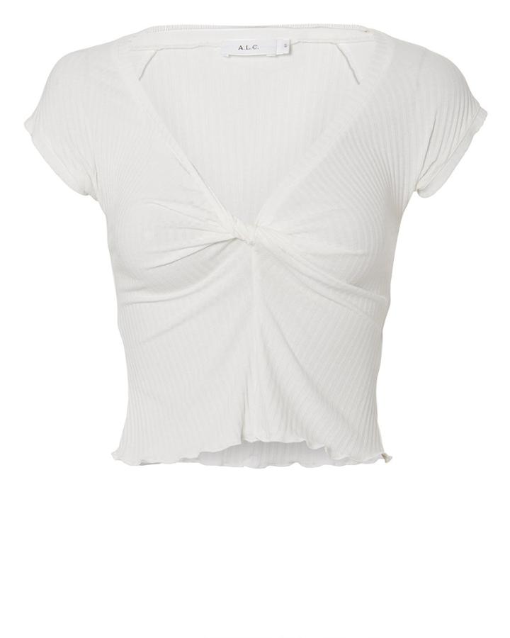 Alc A.l.c. Sabina Twist Front White Crop Top White S