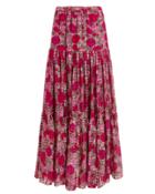 Alexis Grizelda Ruffle Maxi Skirt Pink/red/floral L