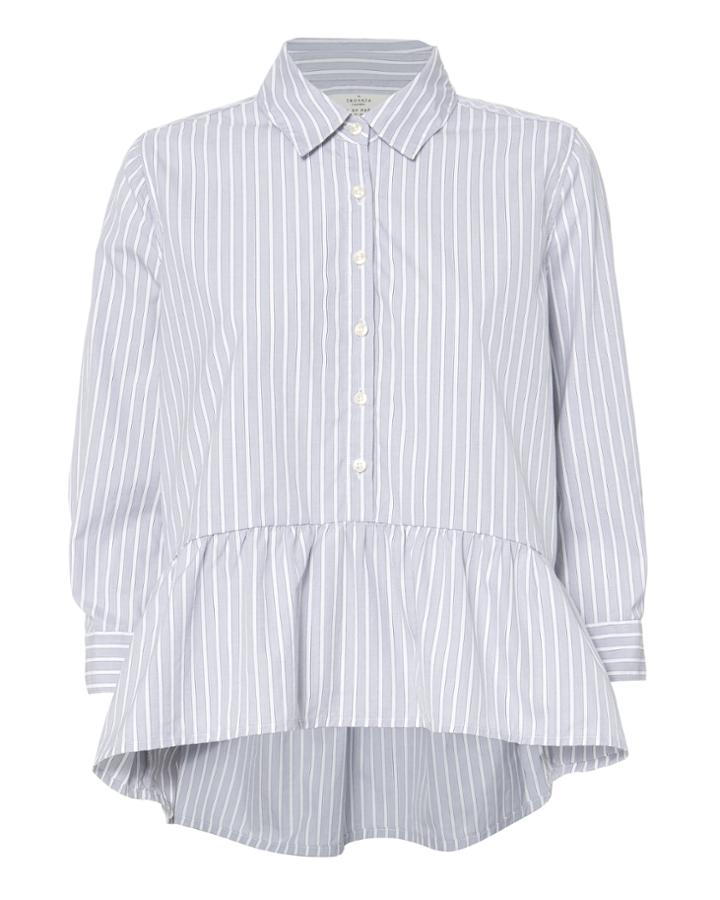 Birds Of Paradis X Trovata Stripe Peplum Hem Top