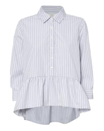 Birds Of Paradis X Trovata Stripe Peplum Hem Top