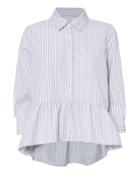 Birds Of Paradis X Trovata Stripe Peplum Hem Top