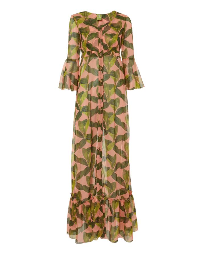 Cest La Vie C'est La V Chemisier Leaf-printed Maxi Dress Multi M