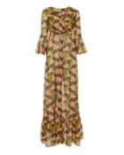 Cest La Vie C'est La V Chemisier Leaf-printed Maxi Dress Multi M