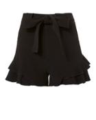 Derek Lam 10 Crosby Black Crepe Ruffle Shorts Black 2