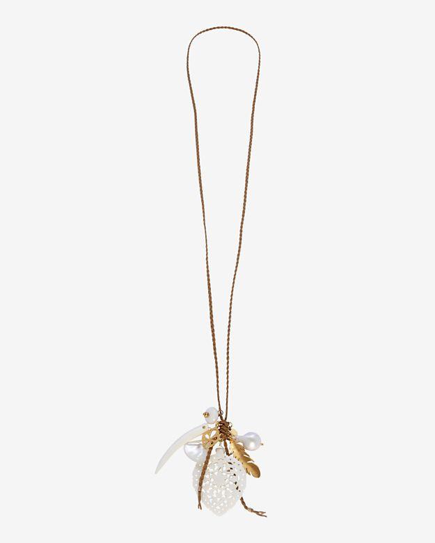 Chan Luu Mixed Pendant Charm Braided Necklace