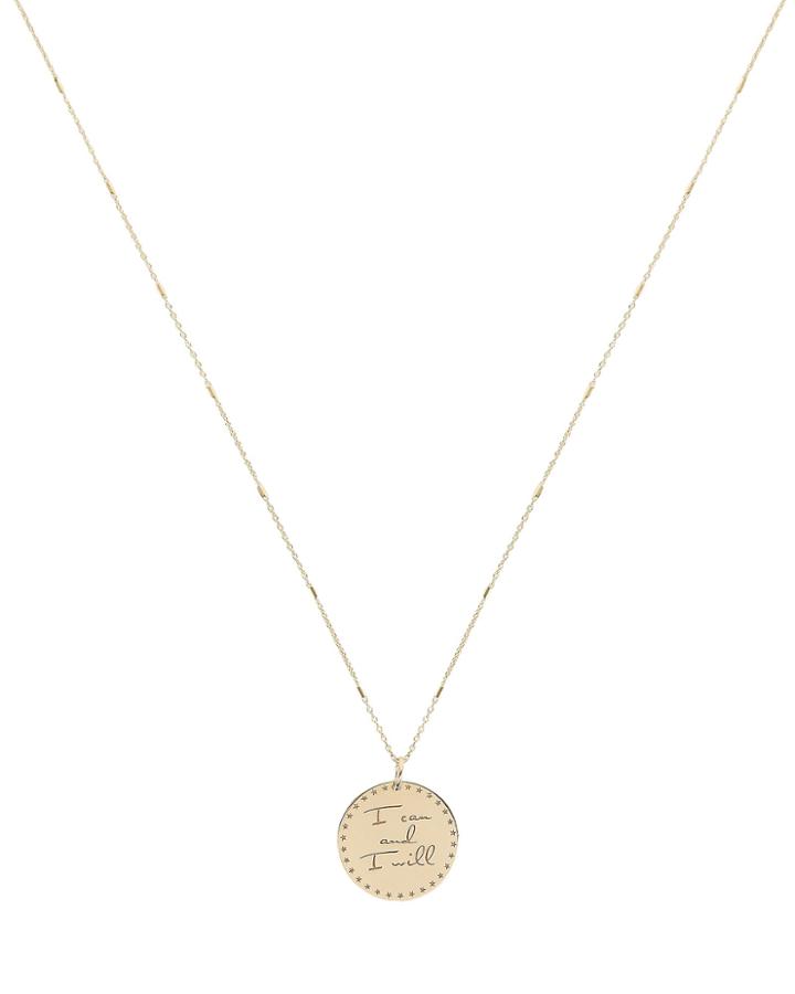 Zoe Chicco I Can And I Will Mantra Necklace Gold 1size