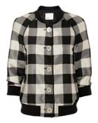 3.1 Phillip Lim Gingham Jacquard Bomber Blk/wht 2