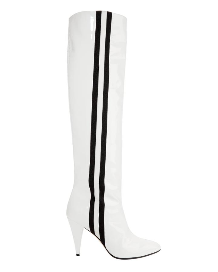 Alchimia Di Ballin Scorpi Track Patent Leather Boots White 36.5